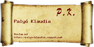 Palyó Klaudia névjegykártya